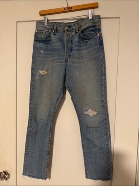 Levi’s Women's Distressed Blue Jeans - Classic Straight Fit